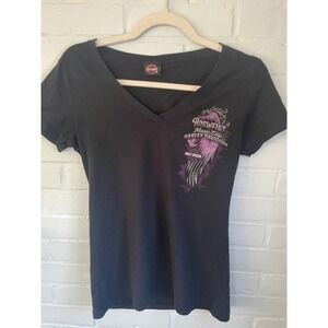 Harley‎ Davidson Roswell Music City Nashville TN Womens V Neck T Shirt Tee